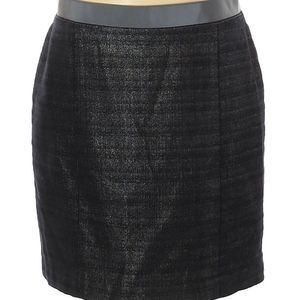 Ann Taylor Loft Black with Metallic Stitching Pencil Skirt Size 8